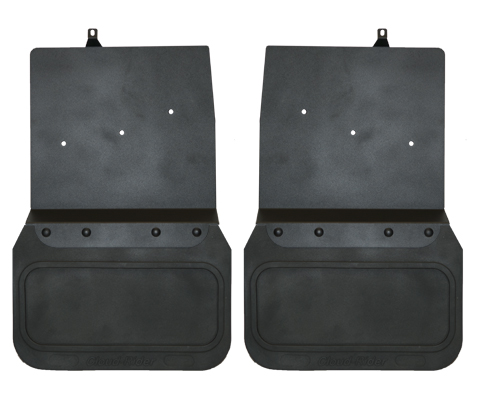 2020-2024 GMC Sierra 2500/3500 Rear Kickback - Black Powdercoated Steel, 14" Advantage Flap without Stainless Insert