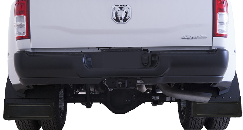 2019-2024 Ram 3500 Dually Kickback - Black Powdercoated Steel, 20" Fusion Flap without Stainless Insert
