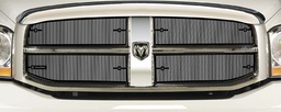 [44-381] 2006-2008 Dodge Ram 1500-3500 / 2009 Dodge Ram 2500-3500, Bar Grill With Chrome Trim, Factory Bug Deflector, Upper Screen Only