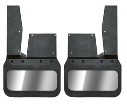 [810-2005F] 2020-2024 GMC Sierra 2500/3500 Front Kickback - Black Powdercoated Steel, 14" Advantage Flap with Stainless Insert