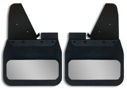 [810-4004F] 2017-2024 Ford F250-350 Super Duty Front Kickback - Black Powdercoated Steel, 14" Advantage Flap with Stainless Insert